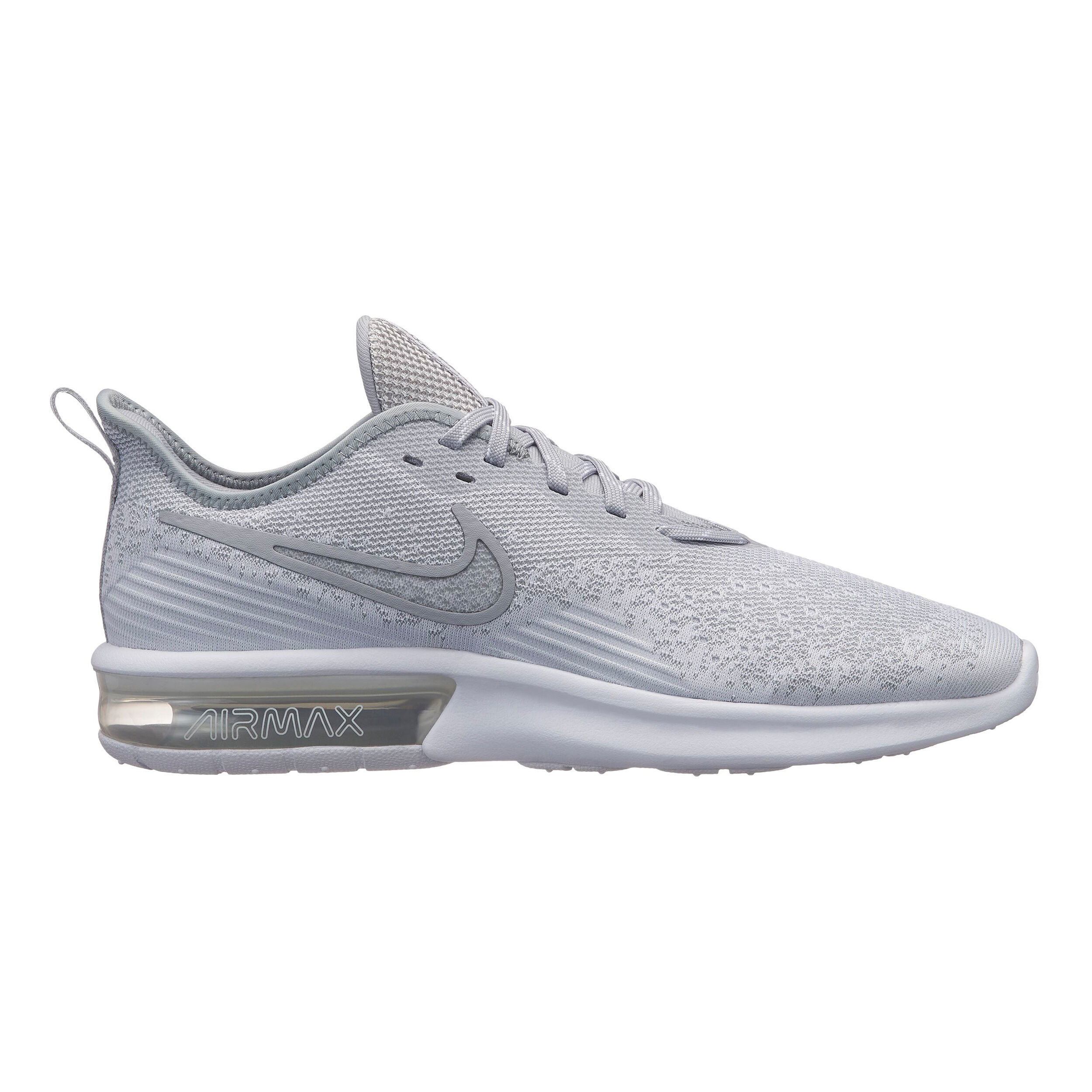 nike running air max sequent 4 trainers in white and gold